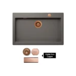 Silver Stone with Trim Copper